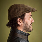 Country Herringbone Wool Flat Cap