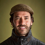 Country Herringbone Wool Flat Cap