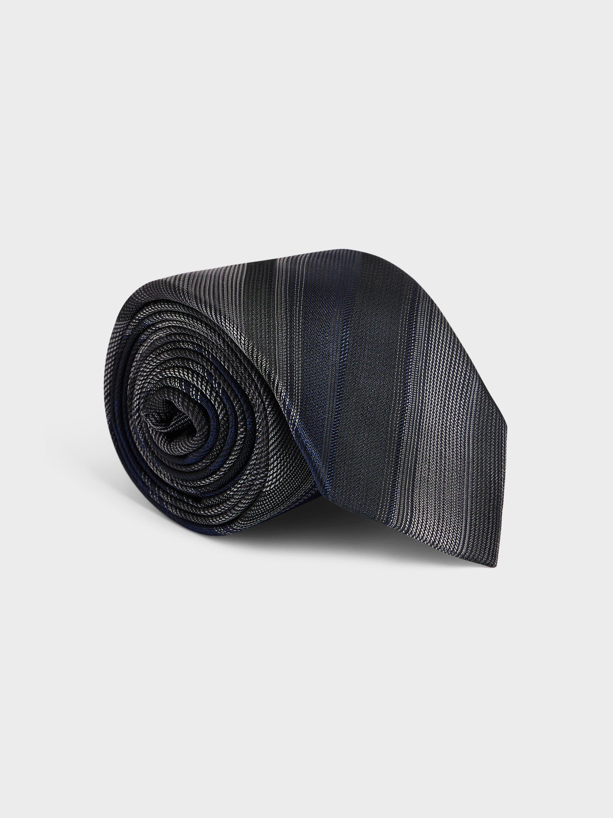 Cravate Large En Soie M Lang E Bleu Cobalt Rayures