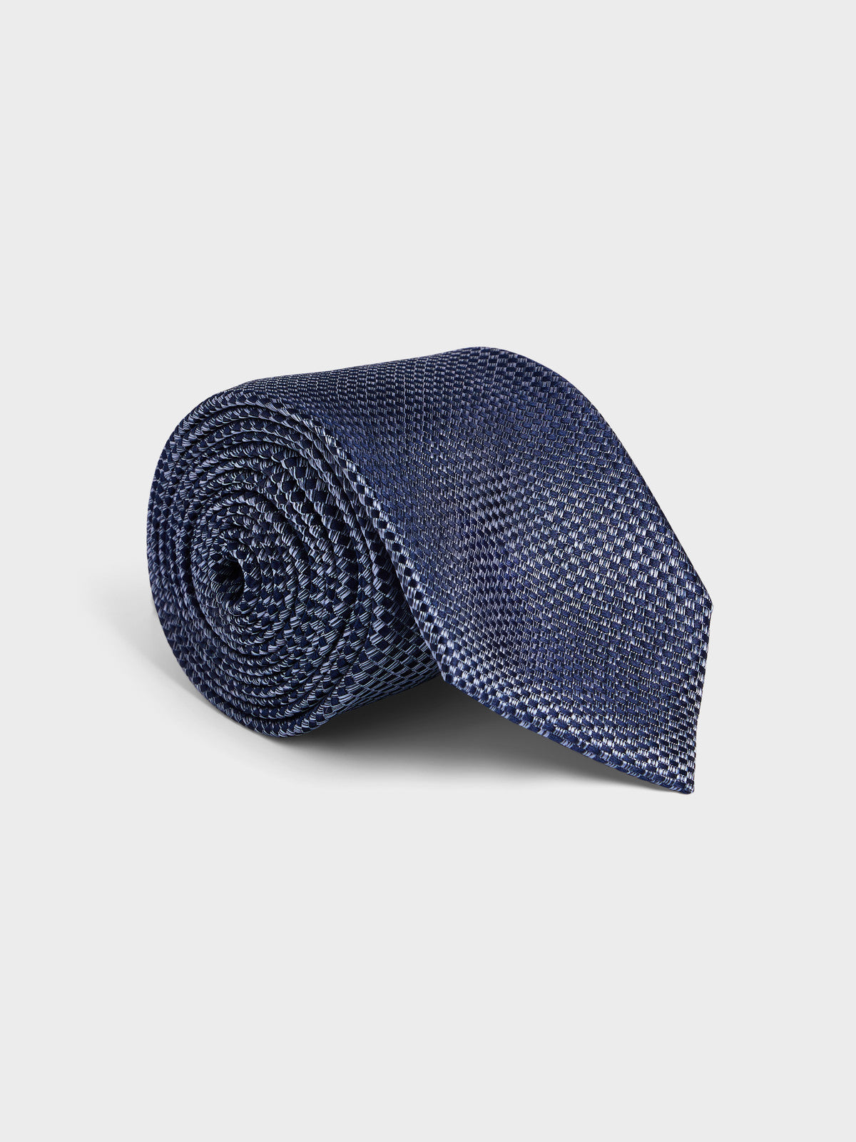 Cravate Large En Soie Bleu Indigo Motif