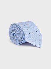 Cravate Large En Soie Bleu Ciel Motif