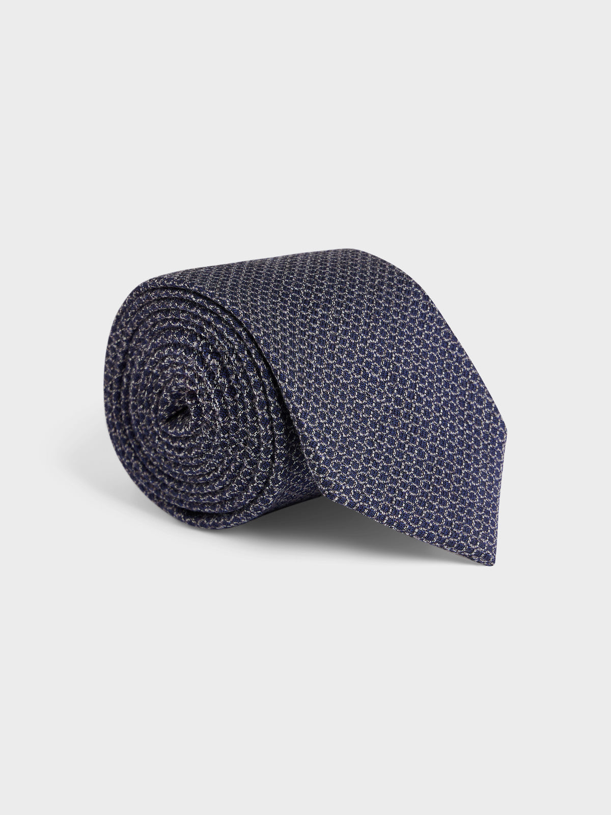 Cravate Large En Coton M Lang Bleu Marine Motif