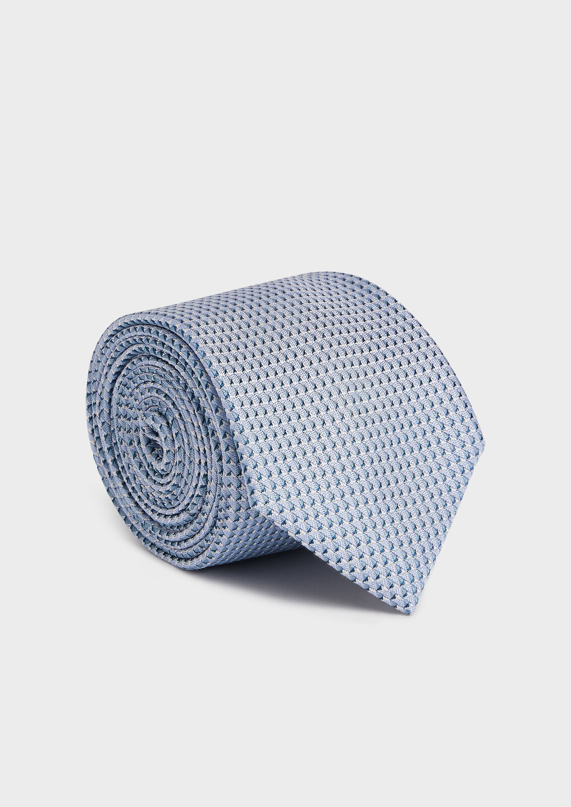 Cravate large en soie bleu céruléen à motif
