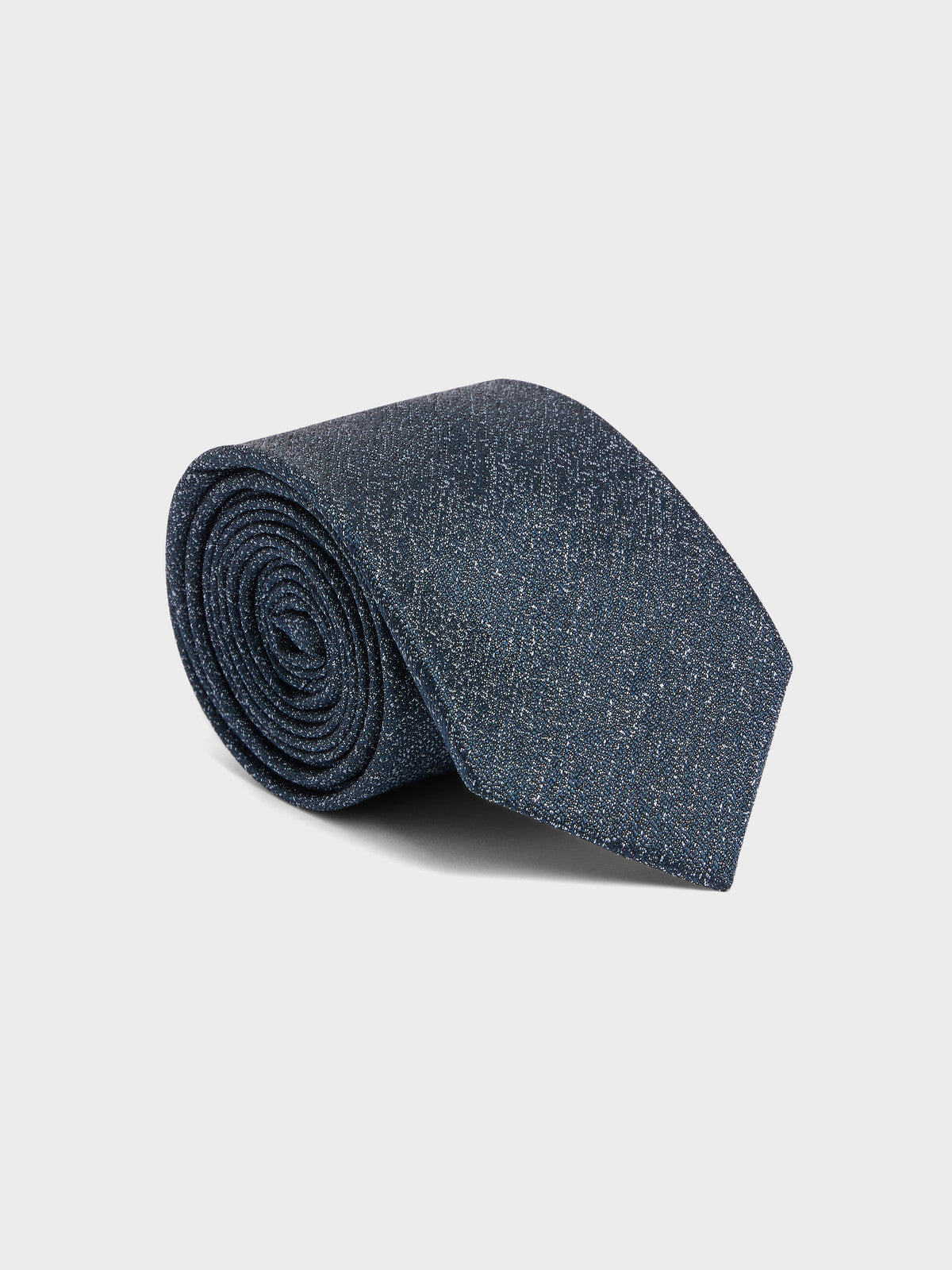 Cravate Large En Soie Bleu Prusse Motif