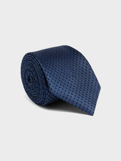 Cravate Large En Soie Bleu Chambray Motif