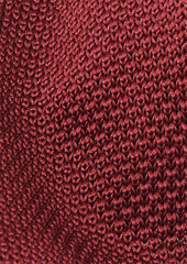 Cravate Fine En Tricot Uni Bordeaux