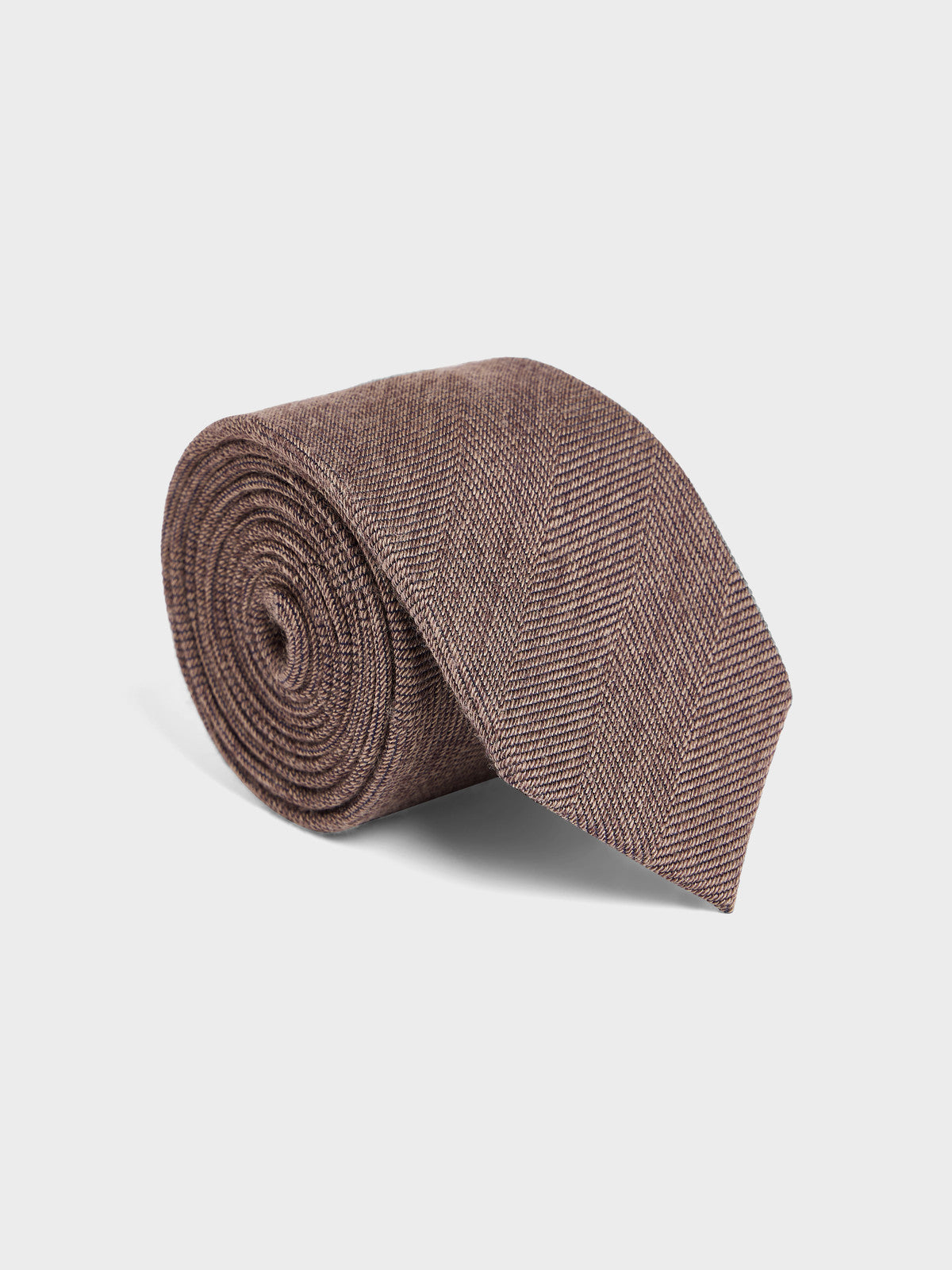 Cravate Large En Soie Marron