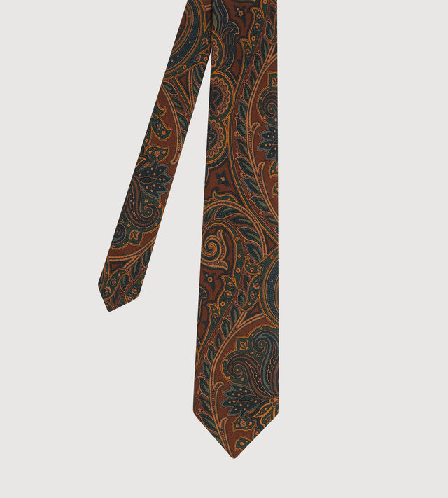 Cravate en soie à motifs paisley