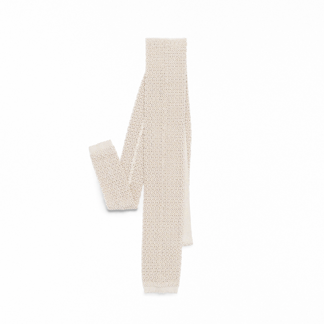Cream Knit Tie