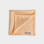 Cream & Navy Small Spot Silk Pocket Square