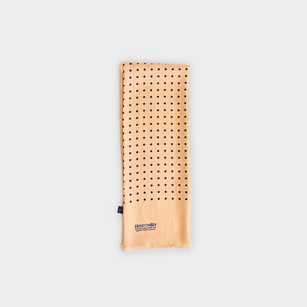 Navy Spot Silk Tubular Scarf