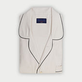 Twill Cotton Pyjamas With Navy Piping