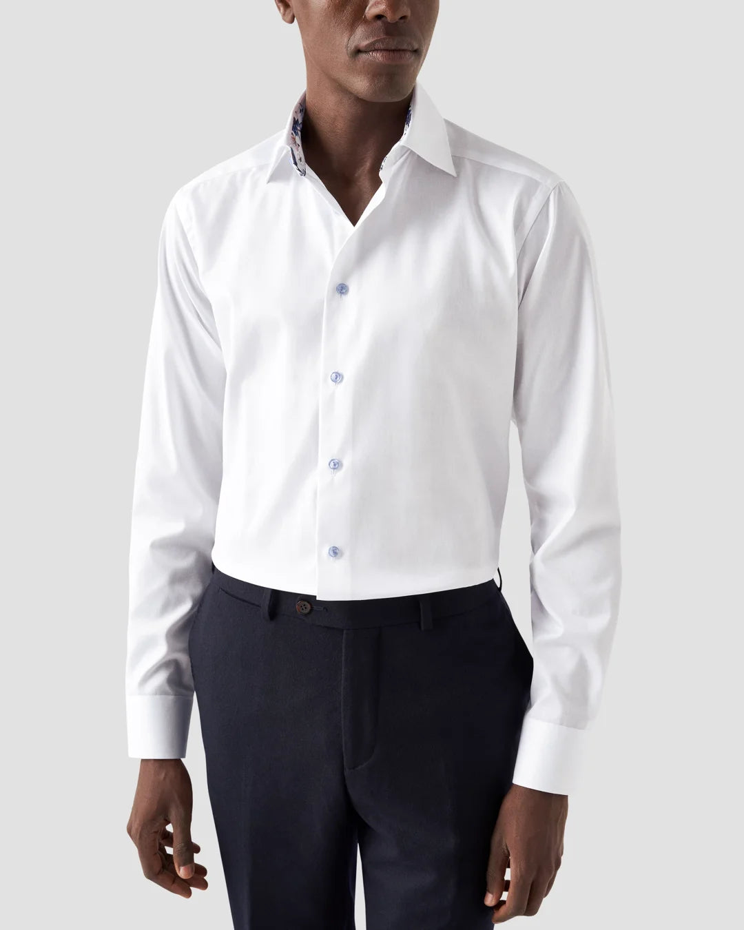 Signature Twill Shirt Floral Contrast Details Eton