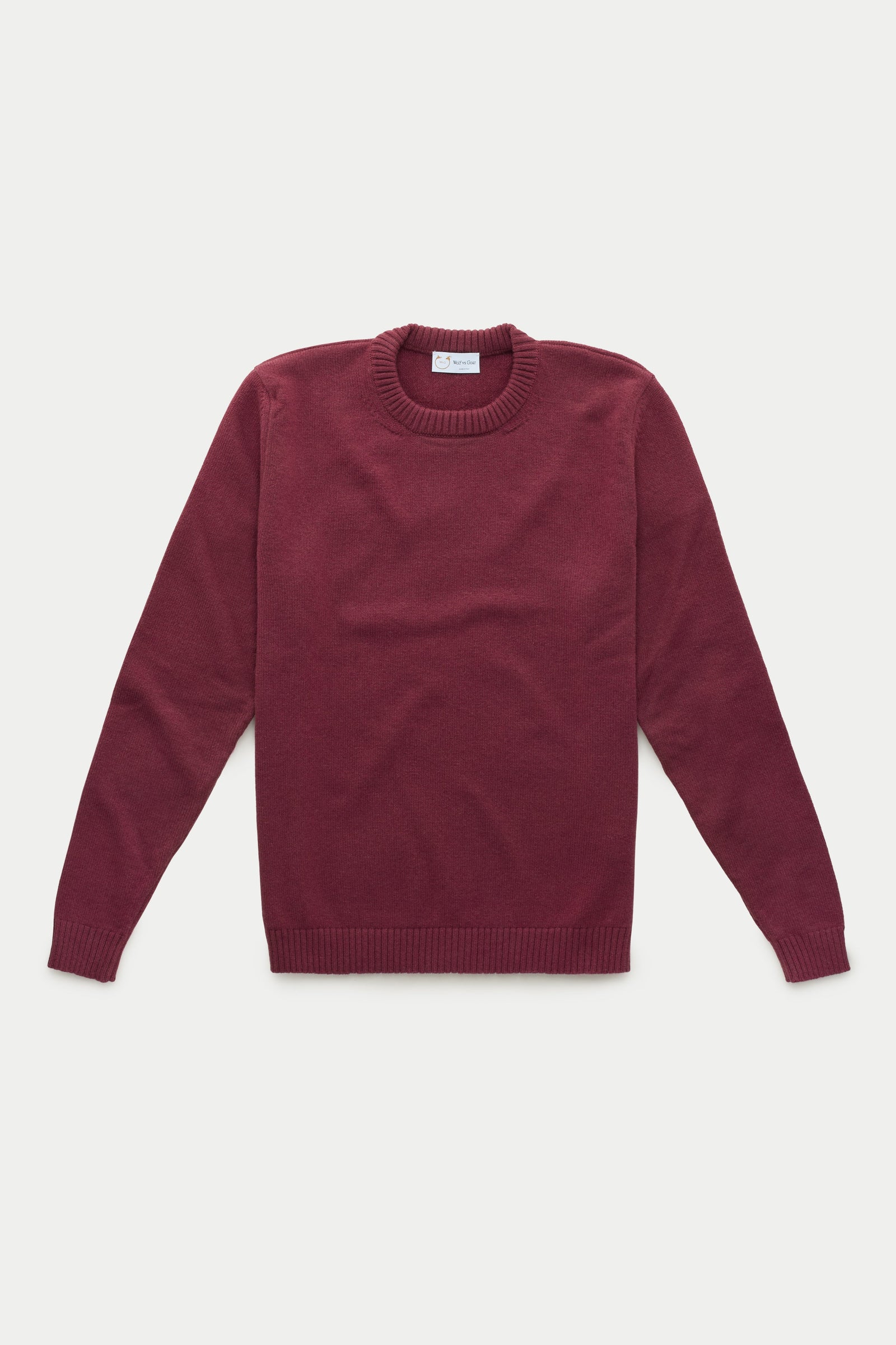 Crown Cashmere Knitted Long Sleeve Crewneck Coccinea