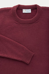 Crown Cashmere Knitted Long Sleeve Crewneck Coccinea