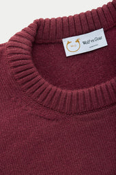Crown Cashmere Knitted Long Sleeve Crewneck Coccinea