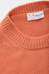 Cashmere Crewneck Sweater Pastel Orange