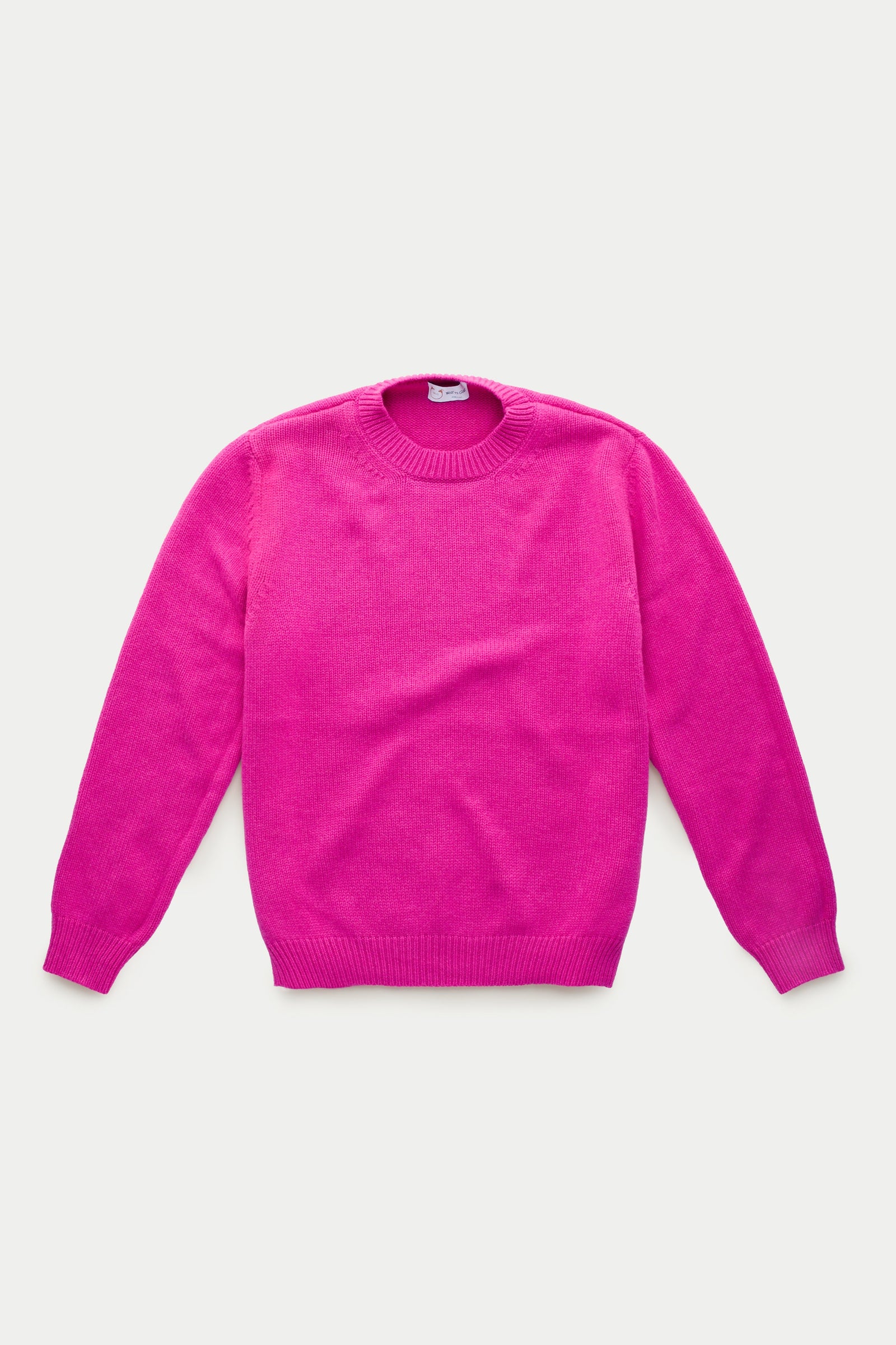 Cashmere Crewneck Sweater Vivid Fuxia