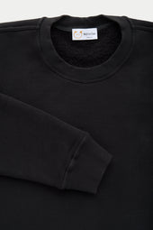 Cotton Fitted Crewneck Sweatshirt Black