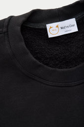 Cotton Fitted Crewneck Sweatshirt Black
