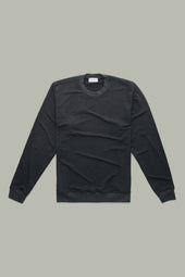 Crewneck Set Sleeve Bleach Sweatshirt Bamboo Sorona Black
