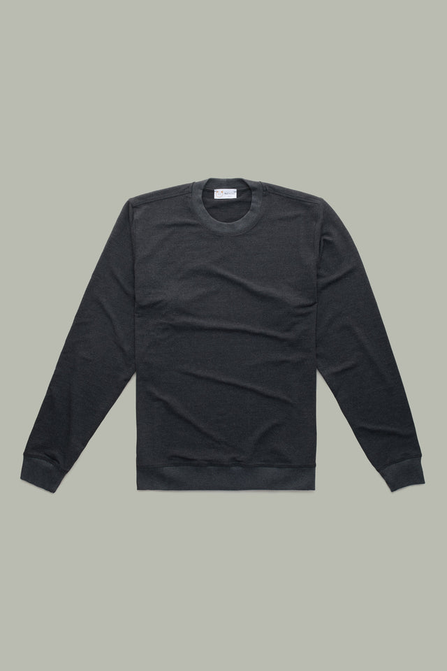 Crewneck Set Sleeve Bleach Sweatshirt Bamboo Sorona Black