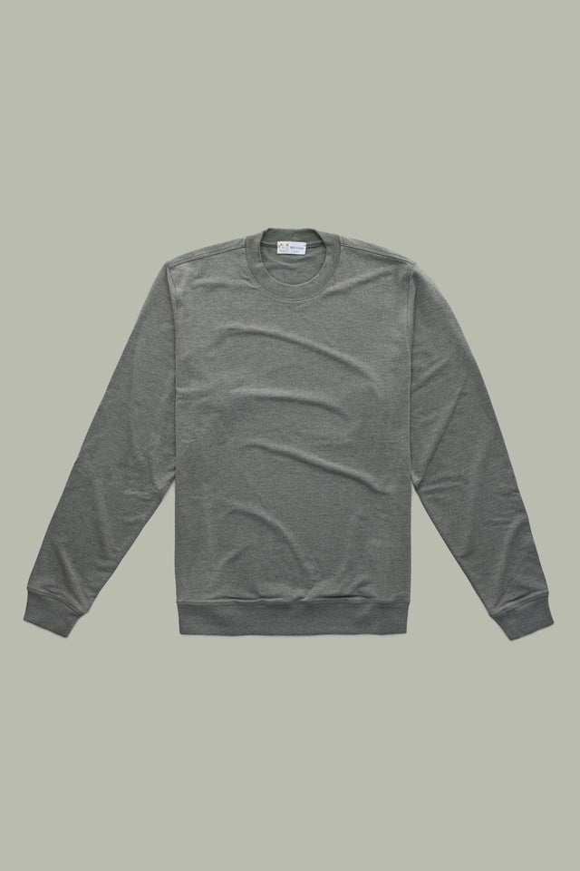 Crewneck Set Sleeve Bleach Sweatshirt Bamboo Sorona Gray