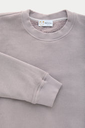 Cotton Fitted Crewneck Sweatshirt Gull Grey