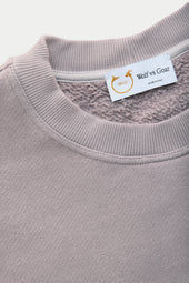 Cotton Fitted Crewneck Sweatshirt Gull Grey