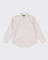 Crochet Vent Floater Shirt, Maroon Stripe