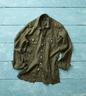 Linen Pintuck Military Shirt
