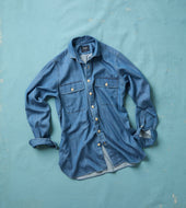 Wash Denim Club Collar Work Shirt