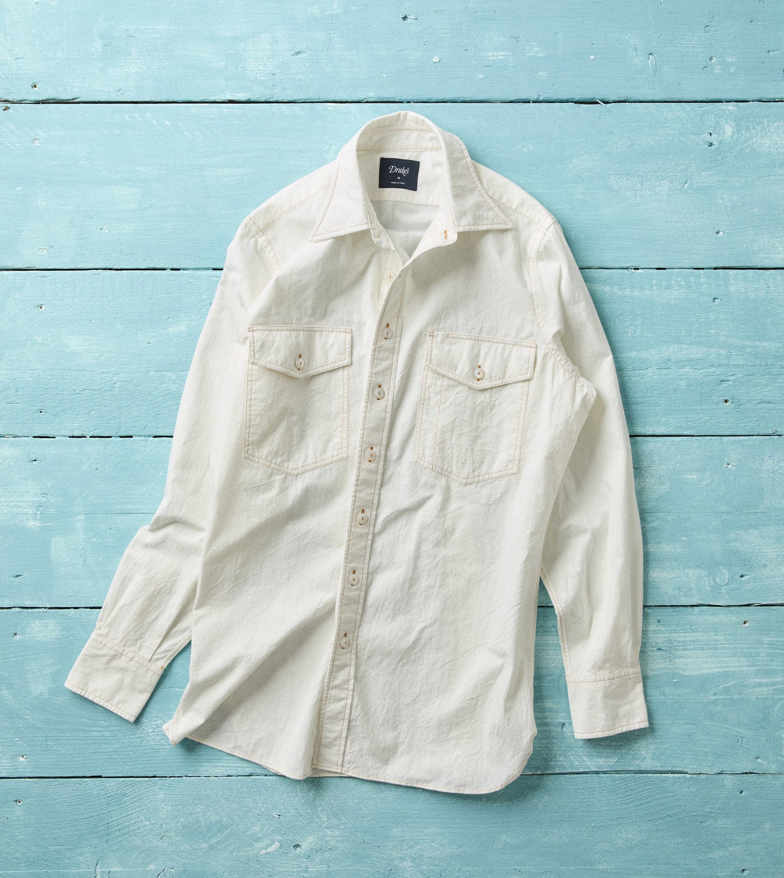 Cotton Linen Two Pocket Work Shirt
