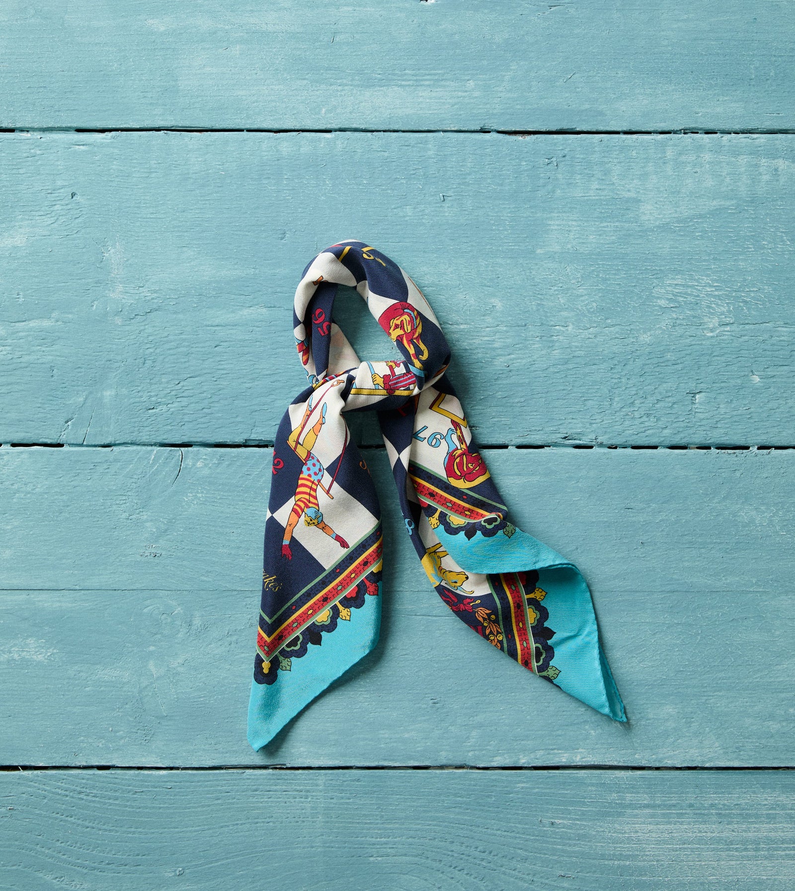 Snakes And Ladders Print Silk Bandana