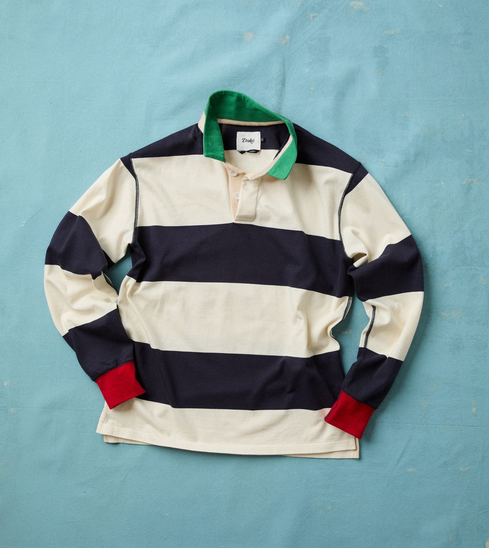 And Navy Block Stripe Cotton Rugby Shirt