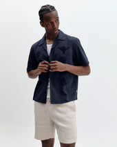 Curzon Grid Applique Short Sleeve Shirt