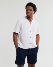 Curzon Off White Lyocell Twill Short Sleeve Shirt