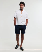 Curzon Off White Lyocell Twill Short Sleeve Shirt