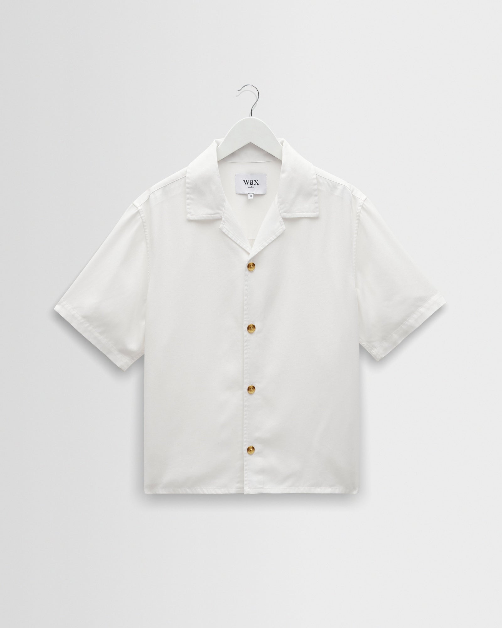 Curzon Off White Lyocell Twill Short Sleeve Shirt