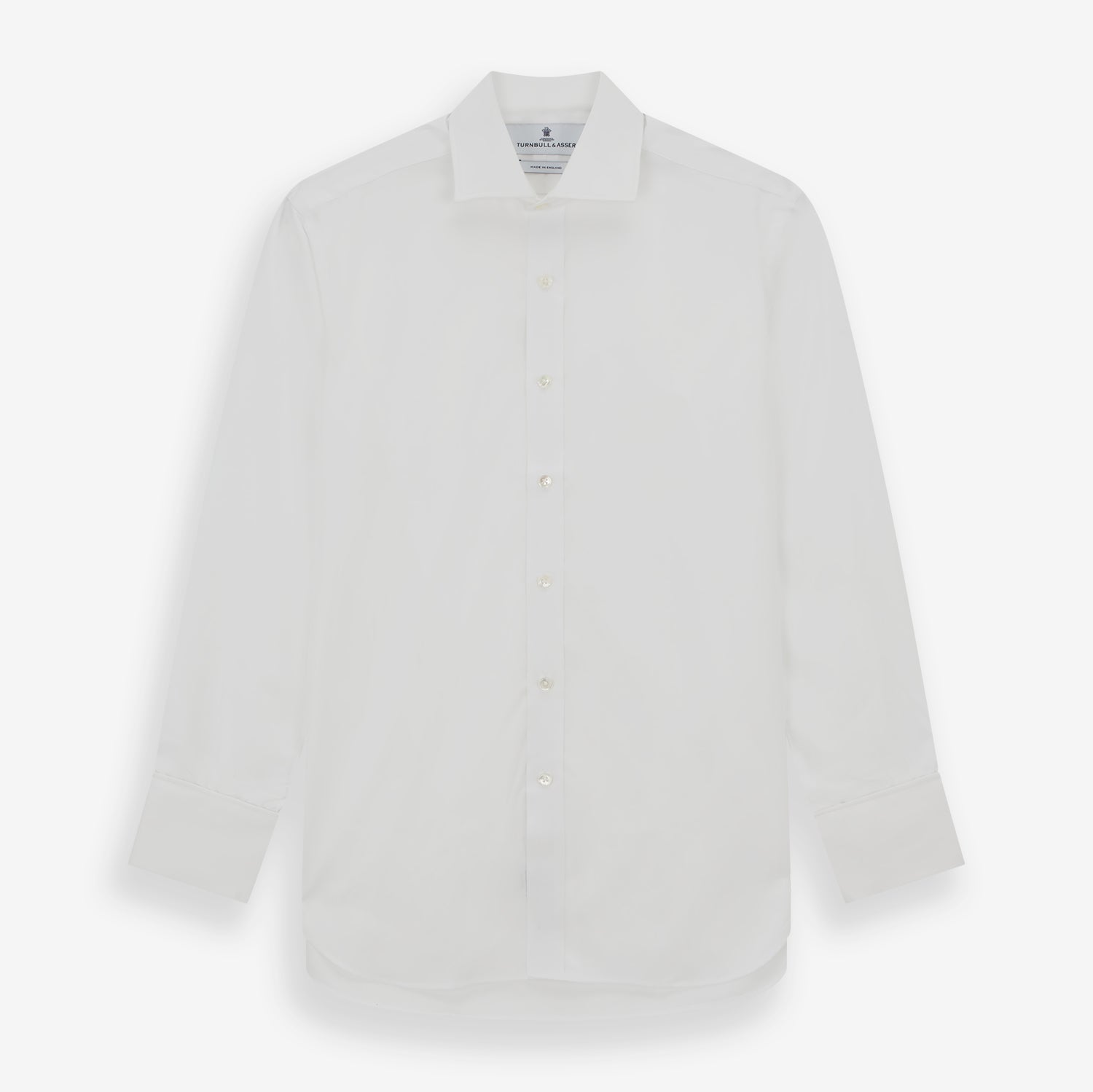 White Poplin Shirt With Regent Collar and 2-Button Cocktail Cuffs