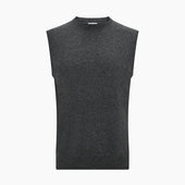 Grey Cashmere Round Neck Vest