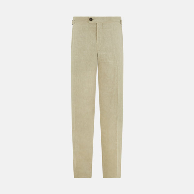 Taupe Linen Henry Trousers