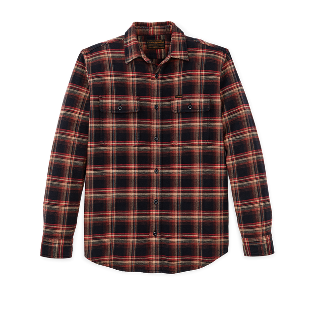 Vintage Flannel Work Shirt - Black / Rust / Multi Plaid