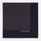 And Pink Stripe Silk Pocket Square