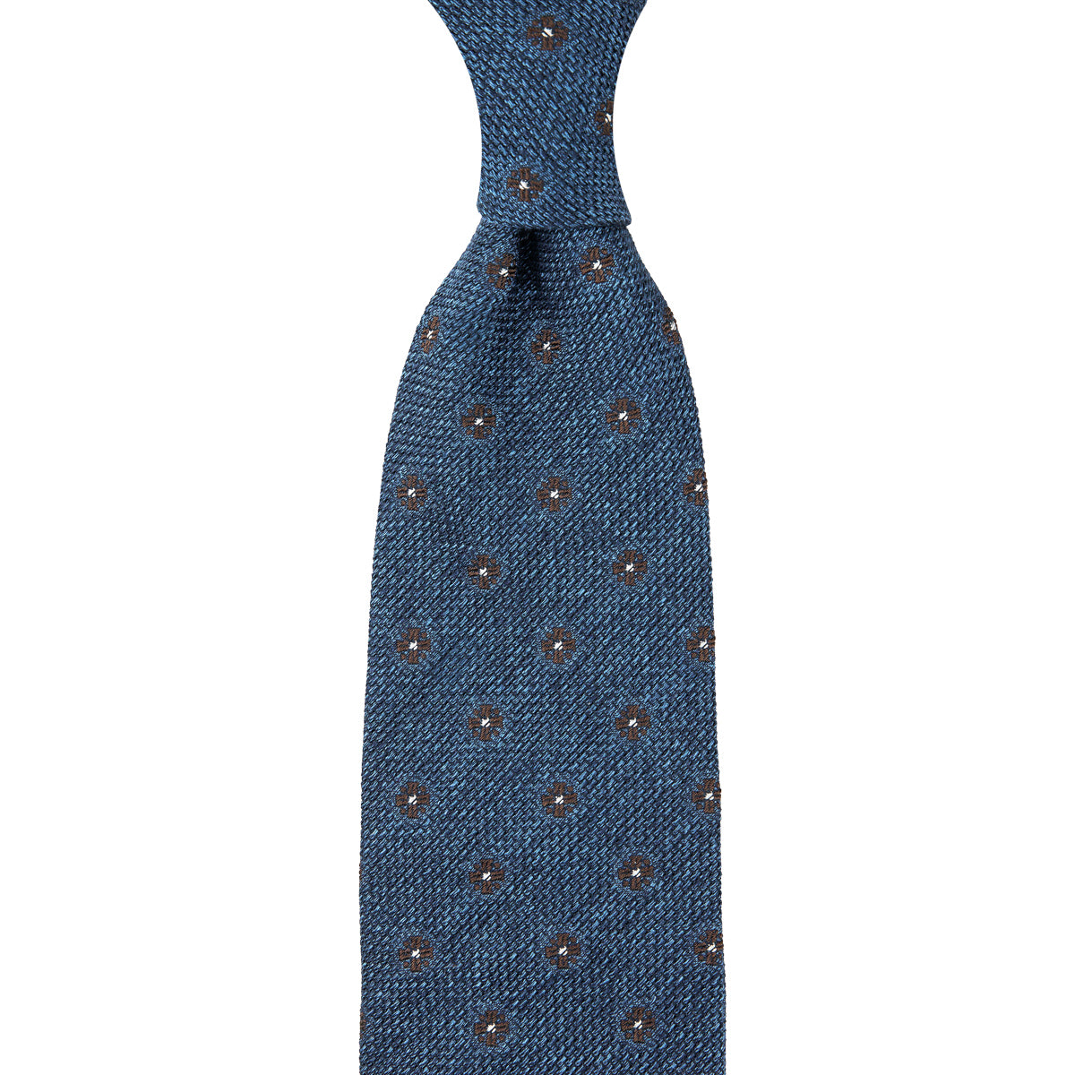 Floral Fina Grenadine Silk Tie Mottled Hand Rolled