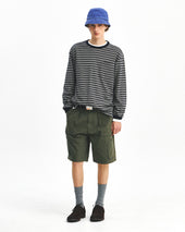 Stripe Pocket L S T Shirts Grey