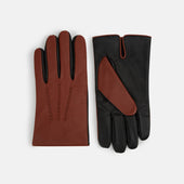 Brown/Ebony Cashmere-Lined Hairsheep Leather Touchscreen Gloves