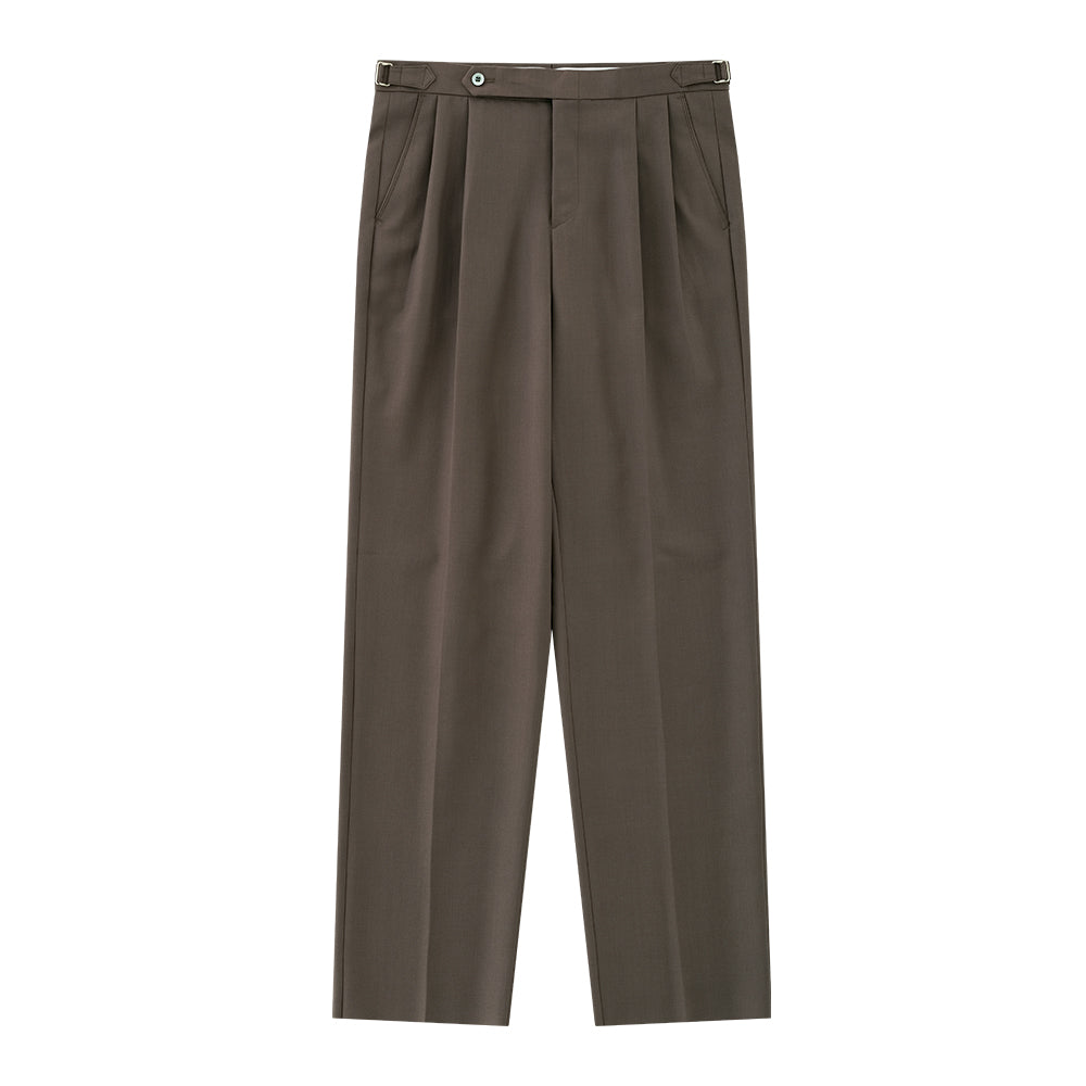 Wool Gabardine 2pleats Relaxed Pants