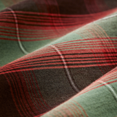 Filson's Washed Short Sleeve Feather Cloth Shirt - Green / Red / Black Ombre
