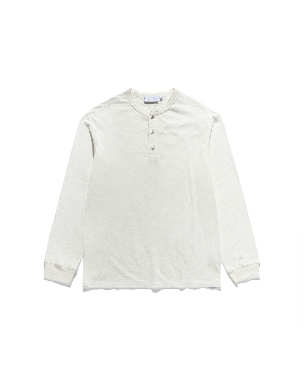 Henley Neck L S T Shirts Off White